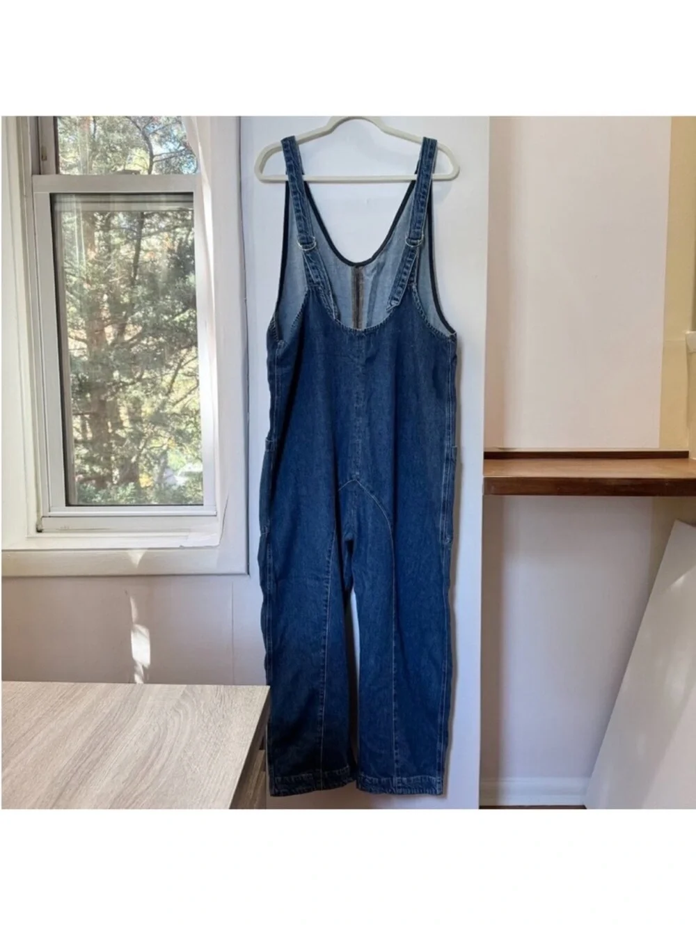 NWT Free People High Roller Denim Jumpsuit Blue Large